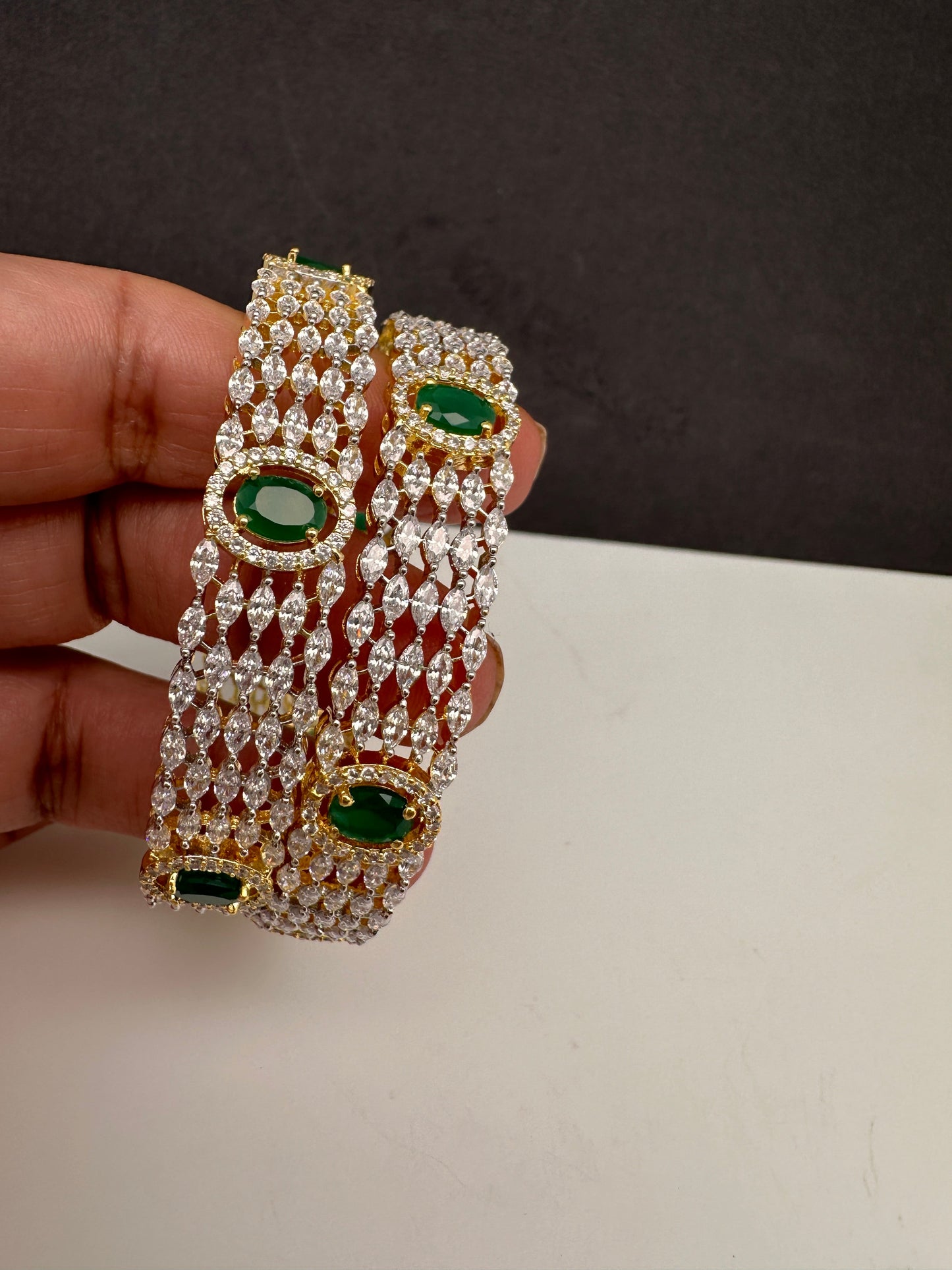 CZ Emerald Green Bangles