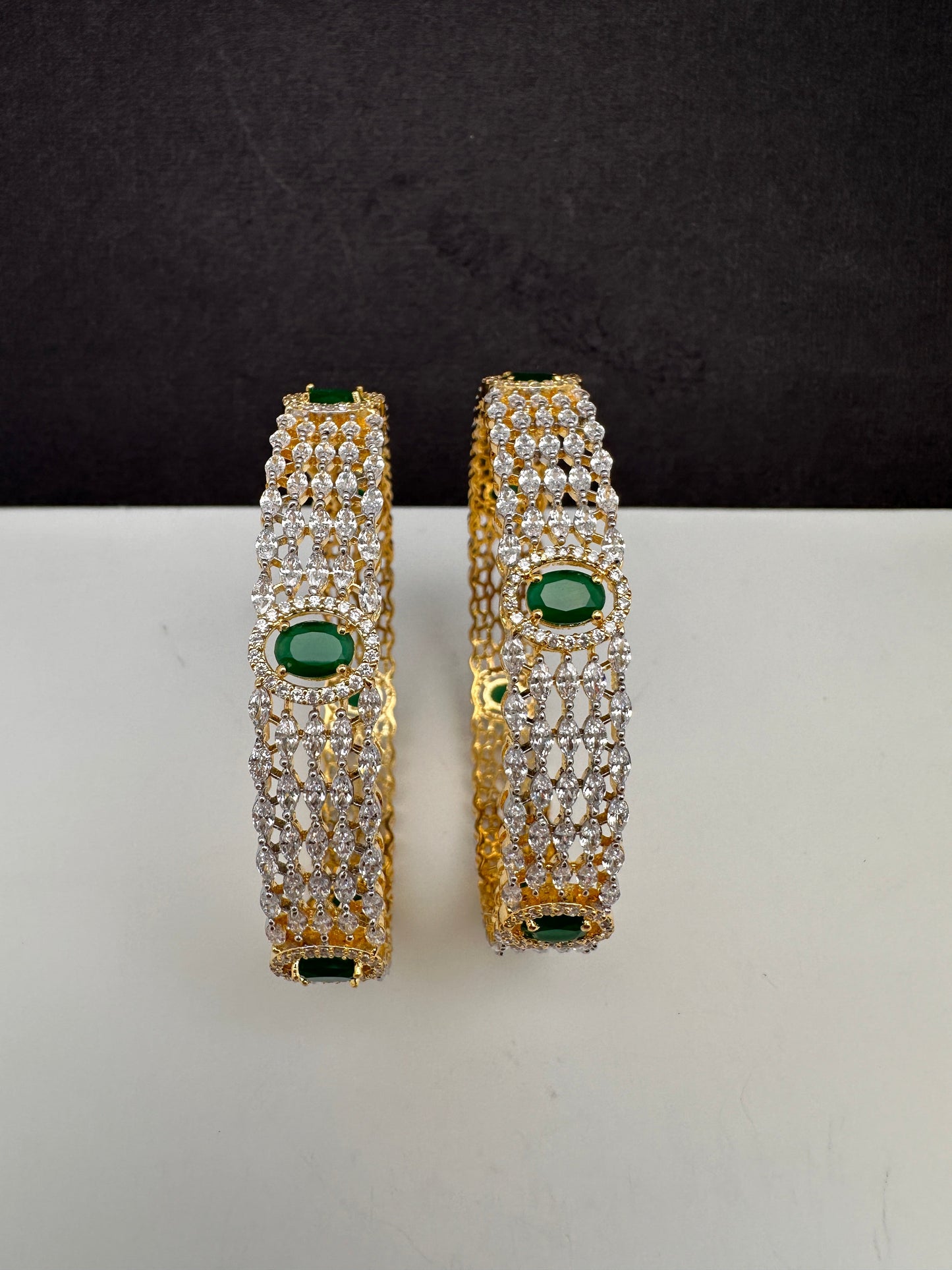 CZ Emerald Green Bangles