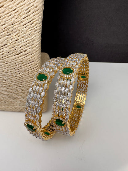 CZ Emerald Green Bangles