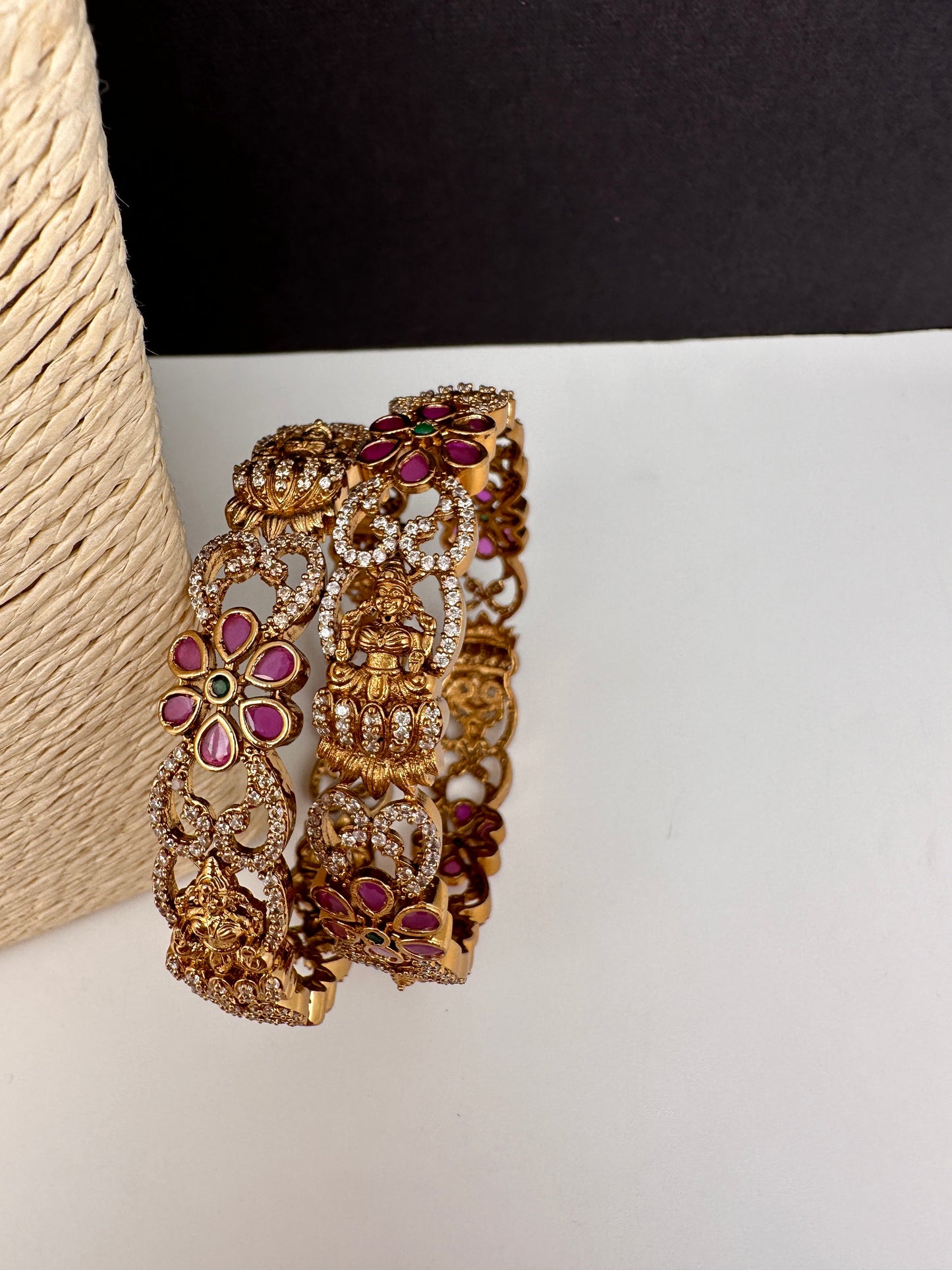 Matte Goddess Lakshmi Kada Bangles