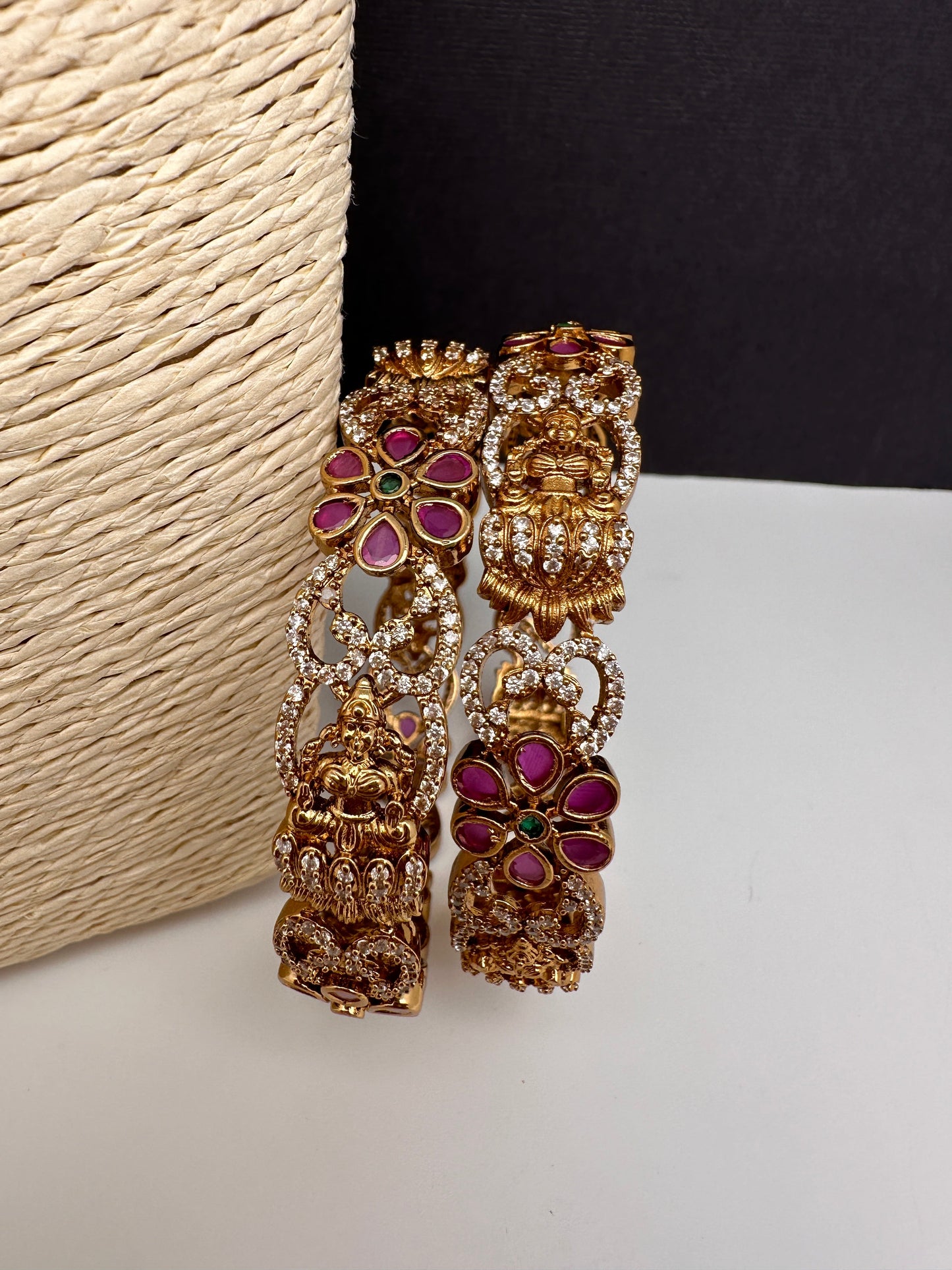 Matte Goddess Lakshmi Kada Bangles