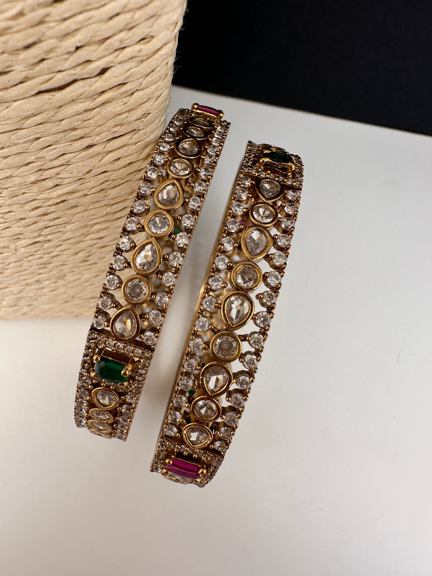 Matte CZ Multi Stone Bangles