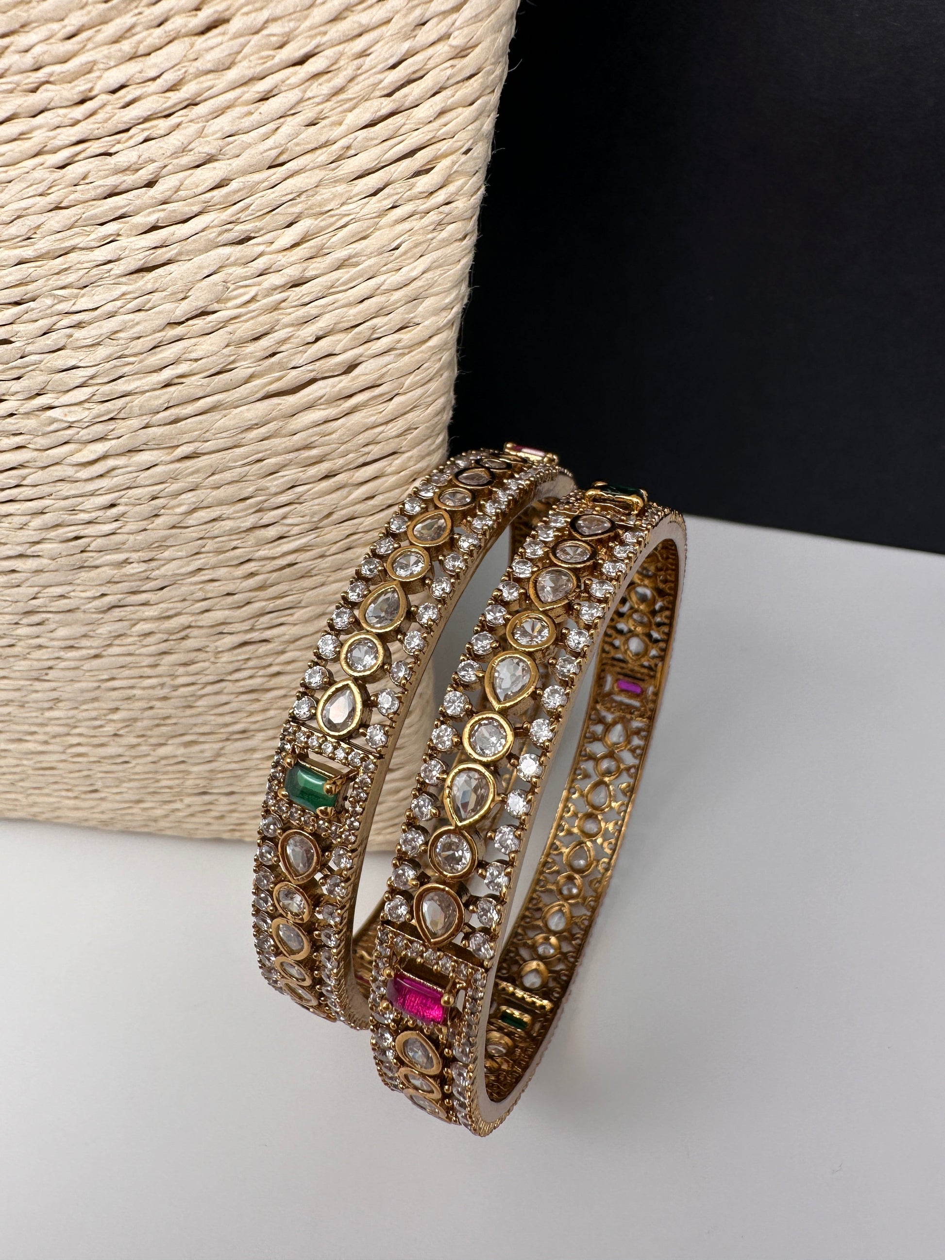 Matte CZ Multi Stone Bangles