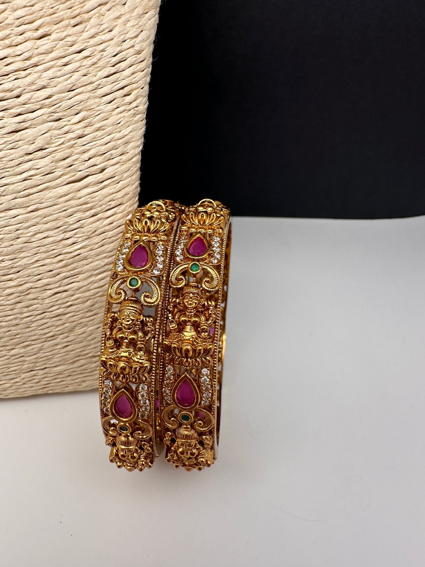 Matte Goddess Lakshmi Multi Color Bangles