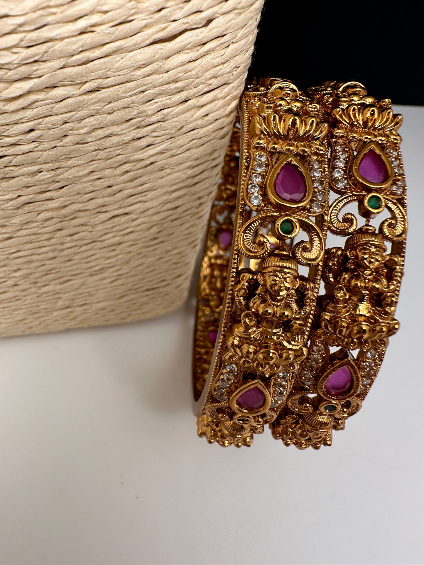 Matte Goddess Lakshmi Multi Color Bangles