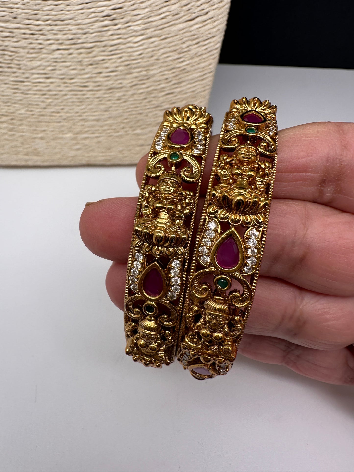 Matte Goddess Lakshmi Multi Color Bangles