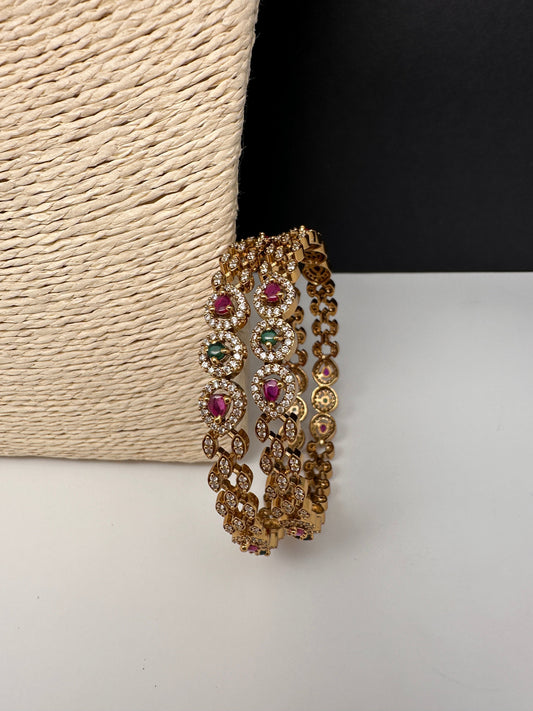 Matte CZ Multi ColorVictorian Bangles