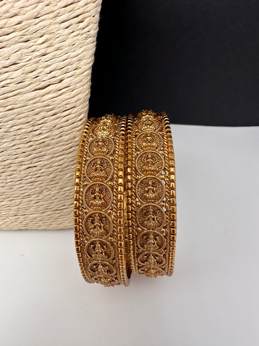 Matte Goddess Lakshmi Coin Bangles