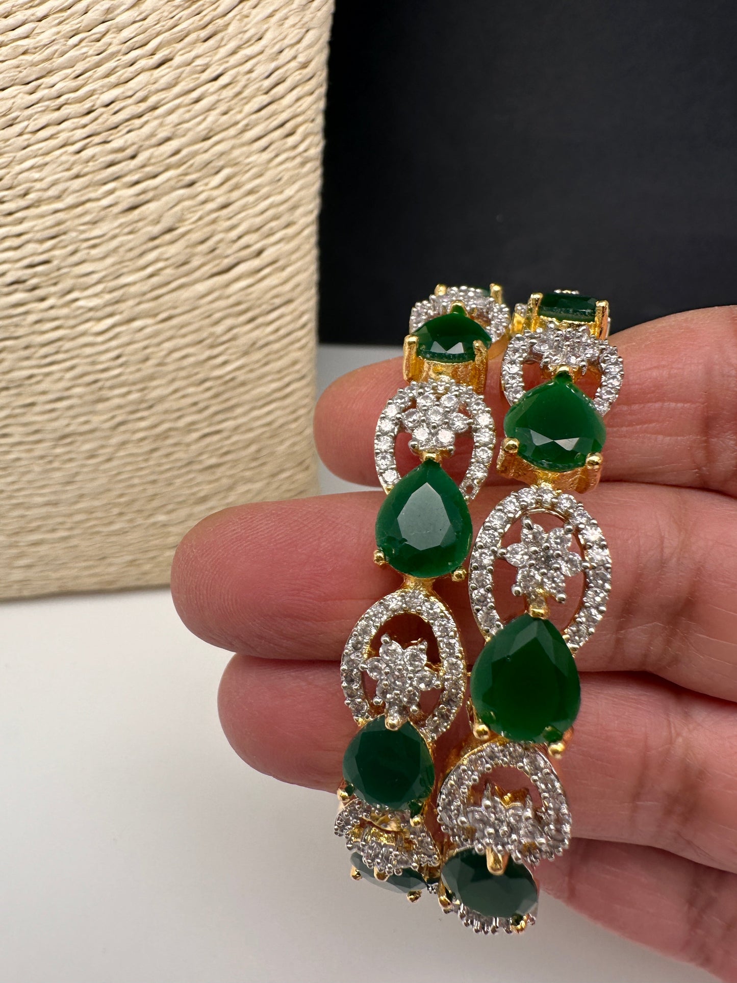 Emerald Green AD Bangles