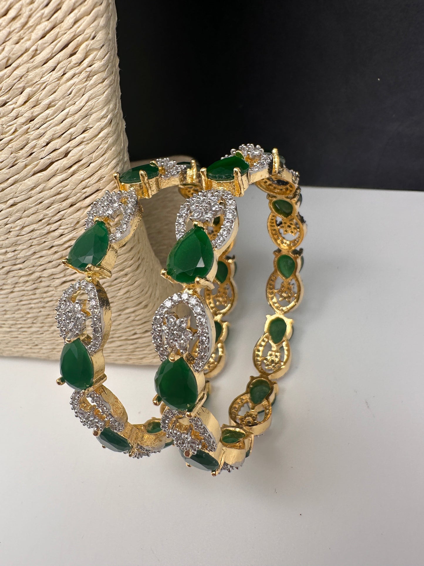 Emerald Green AD Bangles