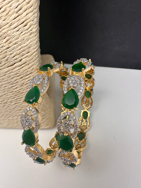 Emerald Green AD Bangles