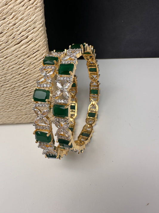 Emerald Green AD Bangles