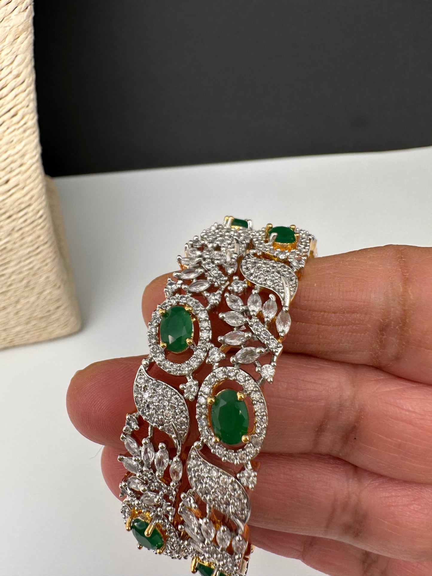 American Diamond Emerald Green Bangles