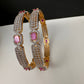 American Diamond Ruby Pink Bangles