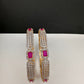 American Diamond Ruby Pink Bangles