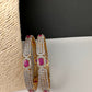 American Diamond Ruby Pink Bangles