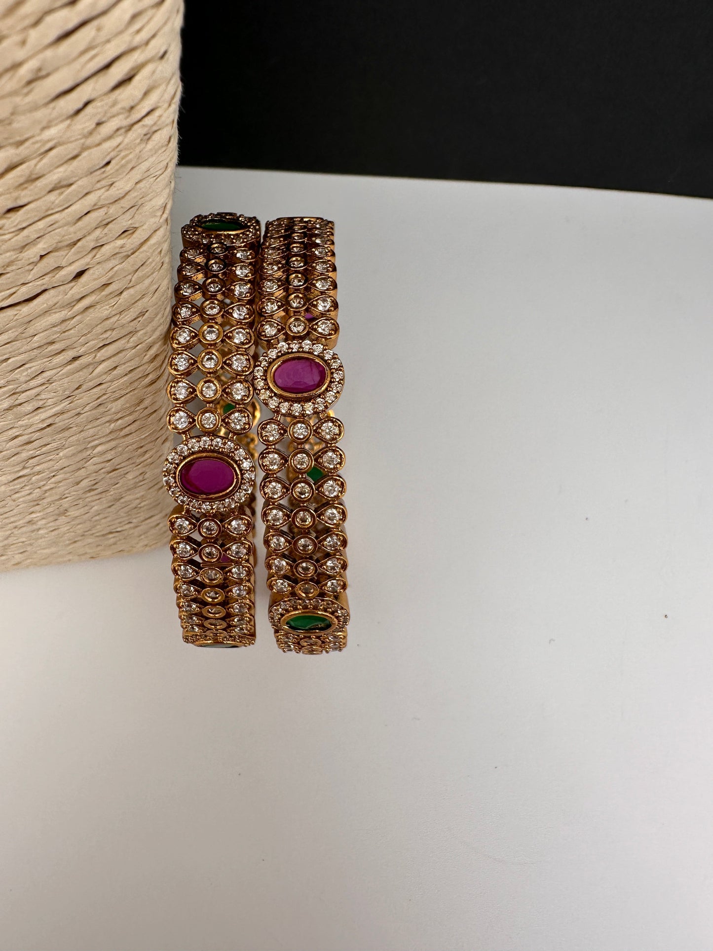 Matte CZ Multi Color  Bangles