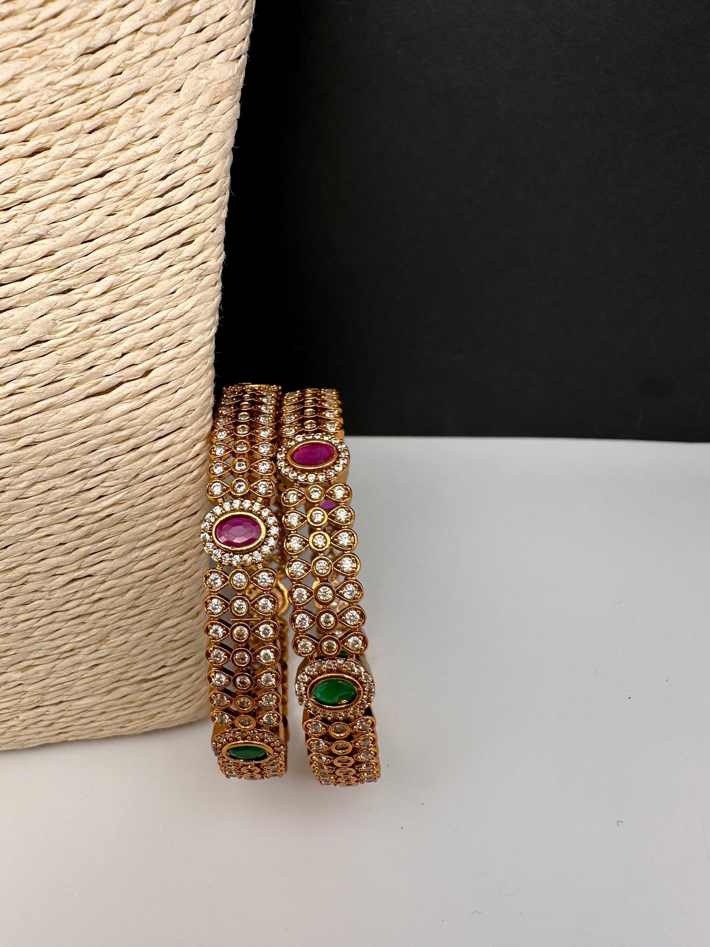 Matte CZ Multi Color  Bangles