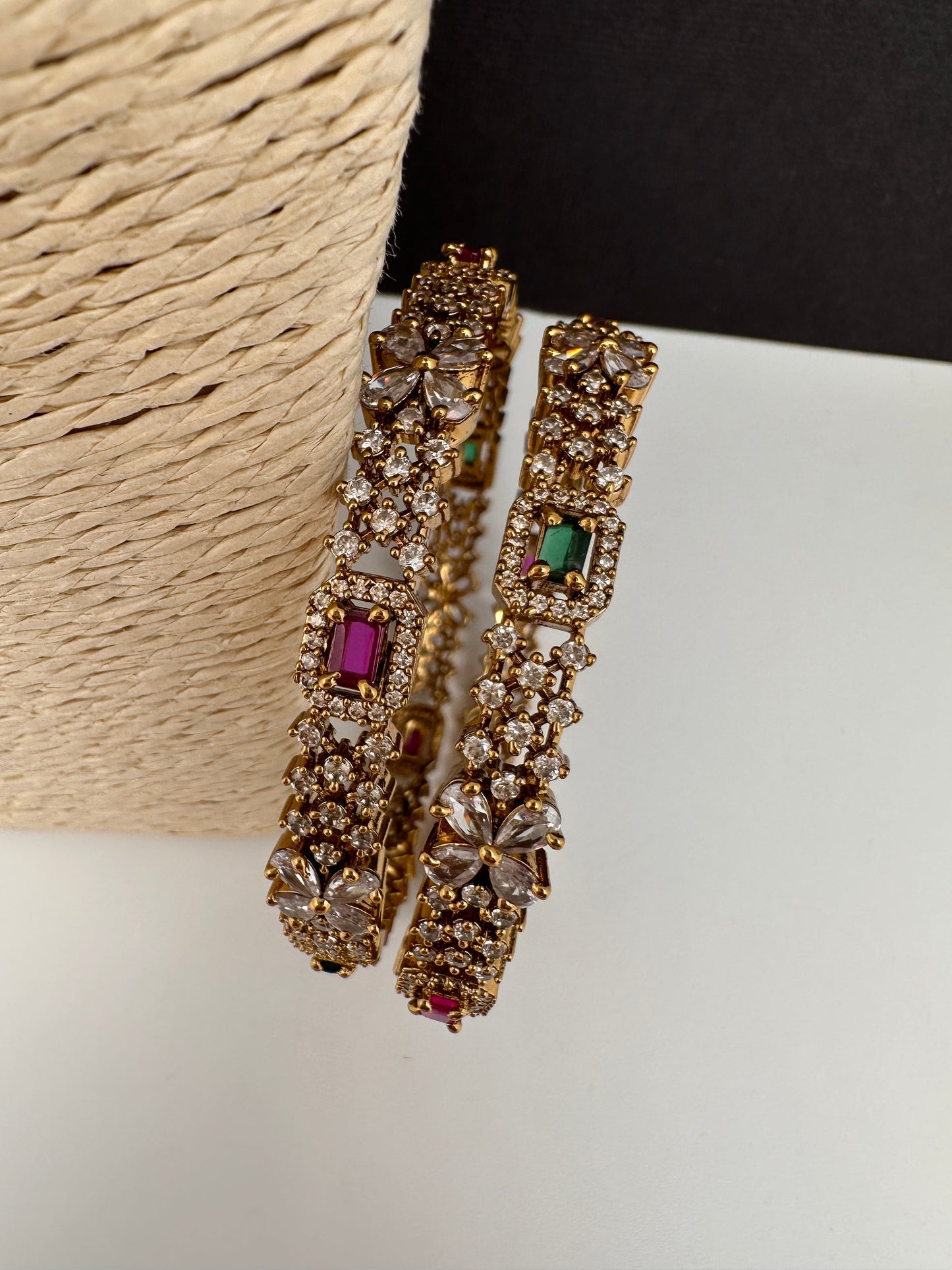 Matte CZ Multi Color Bangles