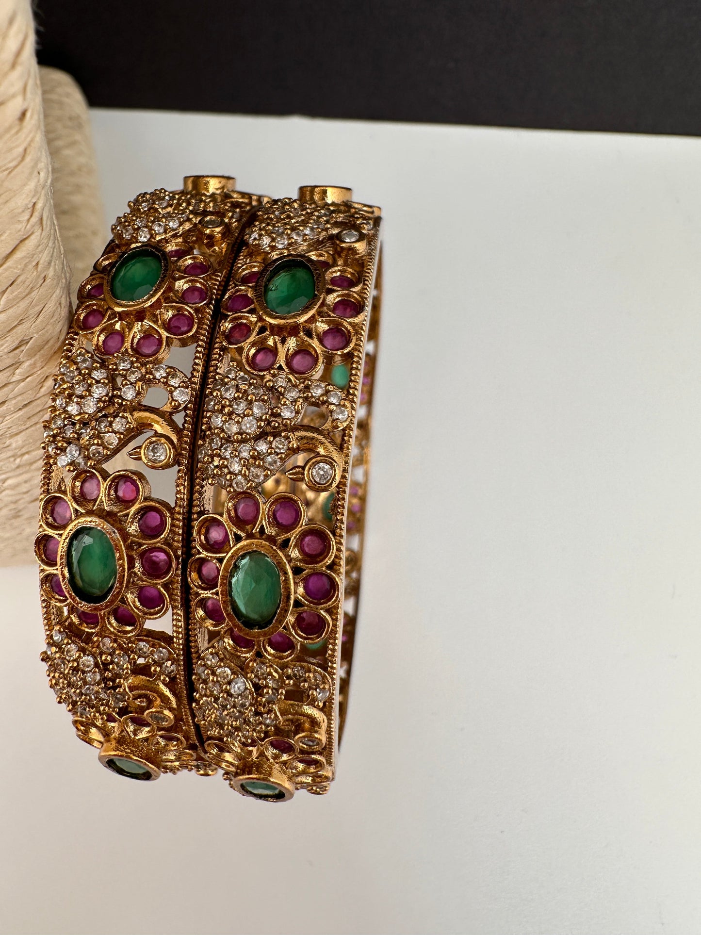 Matte Peacock Multi Color Kada Bangles