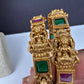 Matte Goddess Lakshmi Multi Color Kada Bangles