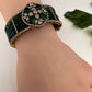 AD openable victorian finish color beads bracelet - Green