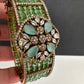 AD openable victorian finish color beads bracelet - LightGreen