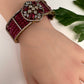 AD openable victorian finish color beads bracelet - Red