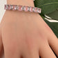 CZ Silver Finish Color Stone Openable Bracelet - Pink