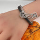 Nano Setting Color Stone Victorian Openable Bracelet - Black