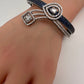 Nano Setting Color Stone Victorian Openable Bracelet - Blue