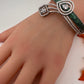 Nano Setting Color Stone Victorian Openable Bracelet - Green