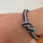 Nano Setting Color Stone Victorian Openable Bracelet - Blue