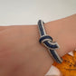 Nano Setting Color Stone Victorian Openable Bracelet - Blue