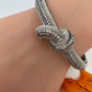 Nano Setting Color Stone Victorian Openable Bracelet - White