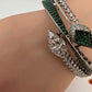 Nano Setting Color Stone Victorian Openable Bracelet - Green