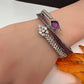 Nano Setting Color Stone Victorian Openable Bracelet - Pink