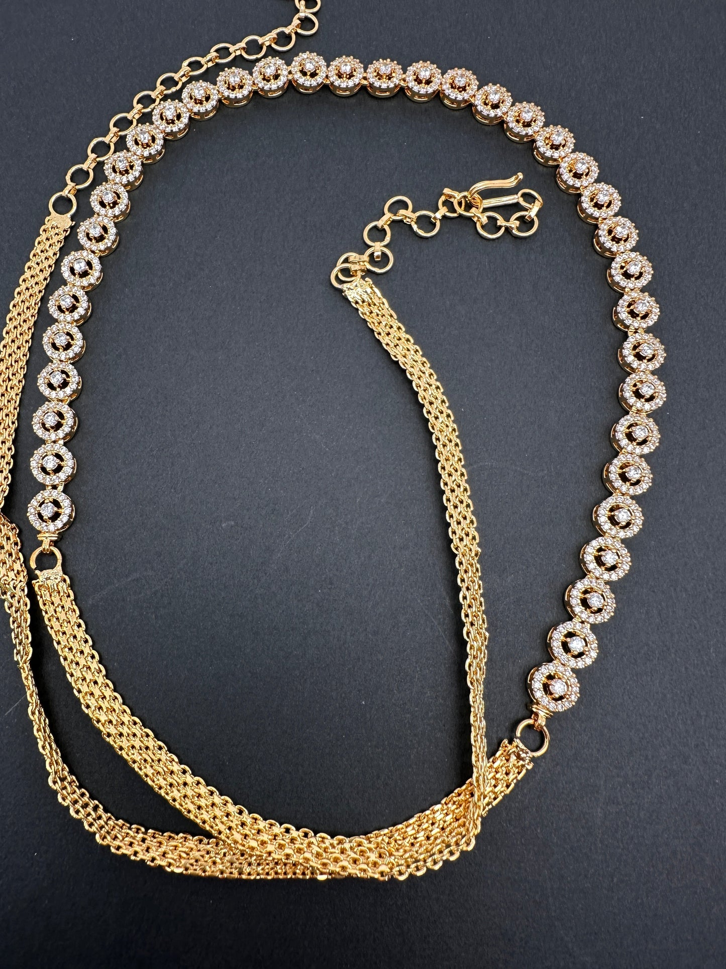 Sleek CZ Hip Chain Vaddanam