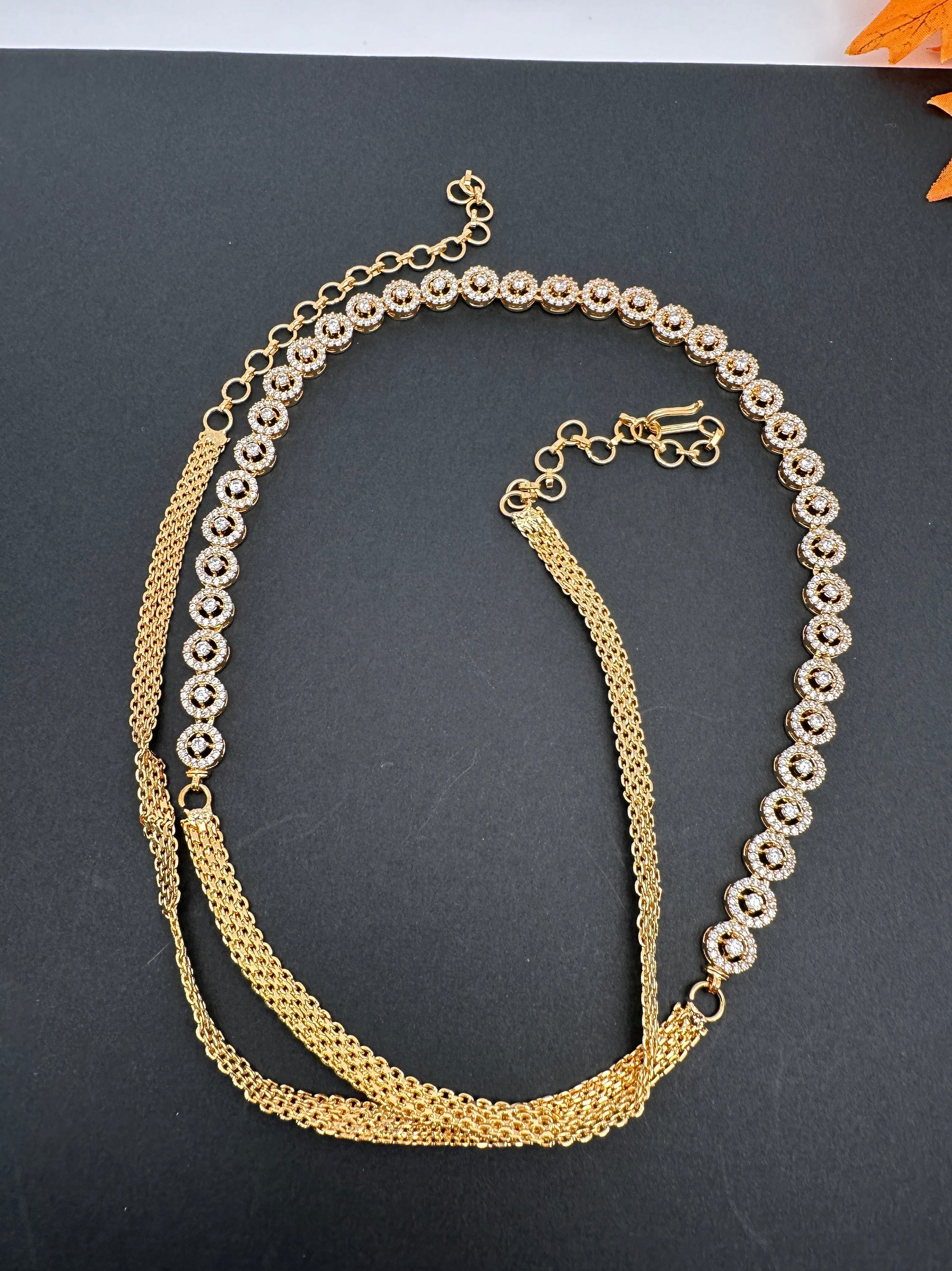 Sleek CZ Hip Chain Vaddanam