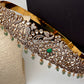 Victorian Kundan Green Emerald Beads Hip Belt Vaddanam