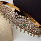 Victorian Kundan Green Emerald Beads Hip Belt Vaddanam