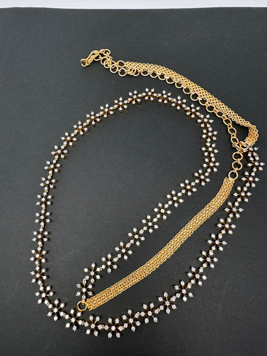 CZ Clear Stone Hip Chain Kamarbandh