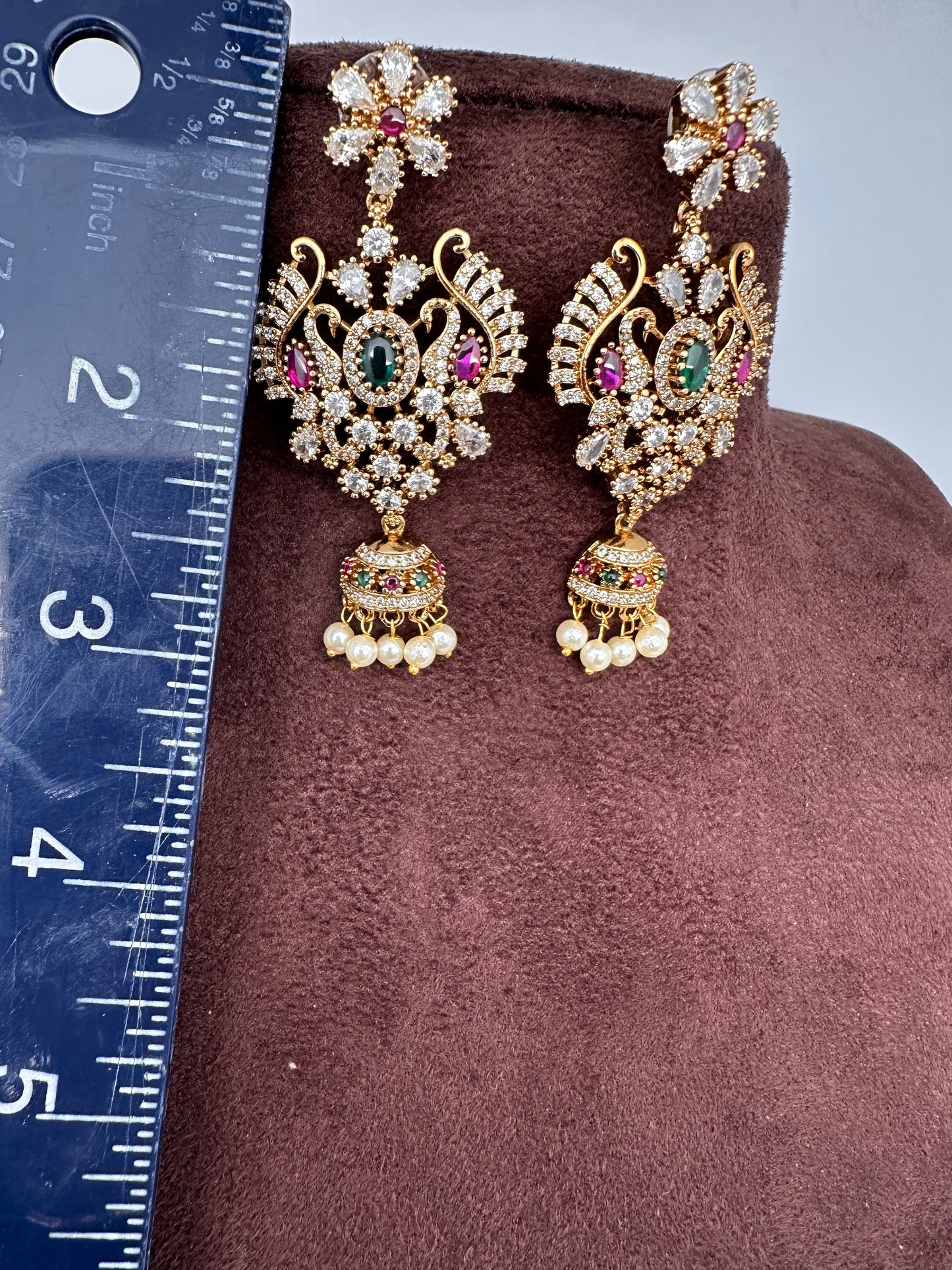 AD Matte Multi Stone Earrings