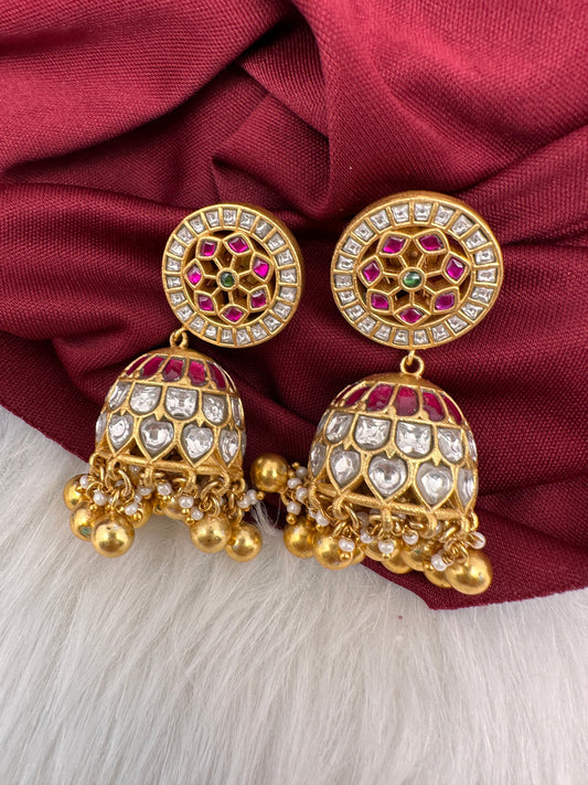 Jadau Kundan Jhumka Earrings