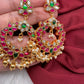 Multi Stone Floral Jadau Kundan Chandballi Earrings