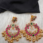 Multi Stone Floral Jadau Kundan Chandballi Earrings