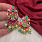 Multi Stone Floral Jadau Kundan Earrings