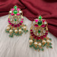 Multi Stone Floral Jadau Kundan Earrings