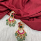 Peacock Jadau Kundan Emerald Beads Earrings