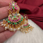 Multi  Jadau Kundan Chandbali Earrings